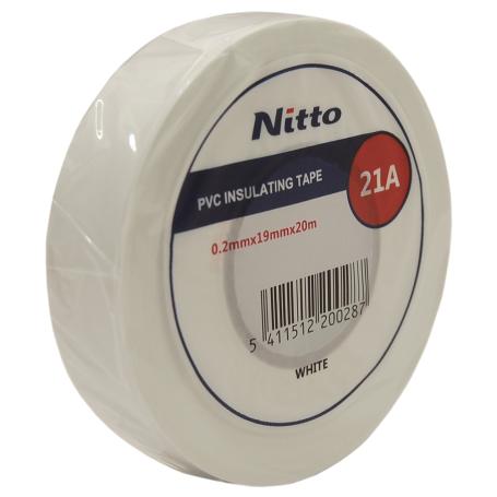 4345 Nitto 21A PVC isolatietape (0.20mm) 19mm x 20 meter Wit