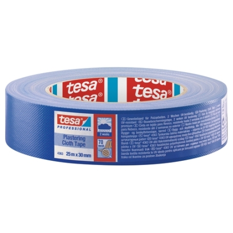 Tesa 4363 Duct tape 2 weken UV-bestendig (65 mesh) 30mm x 25 meter Blauw