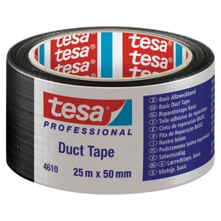 Tesa 4610 Duct tape budget (18 Mesh) 50mm x 25 meter Zwart